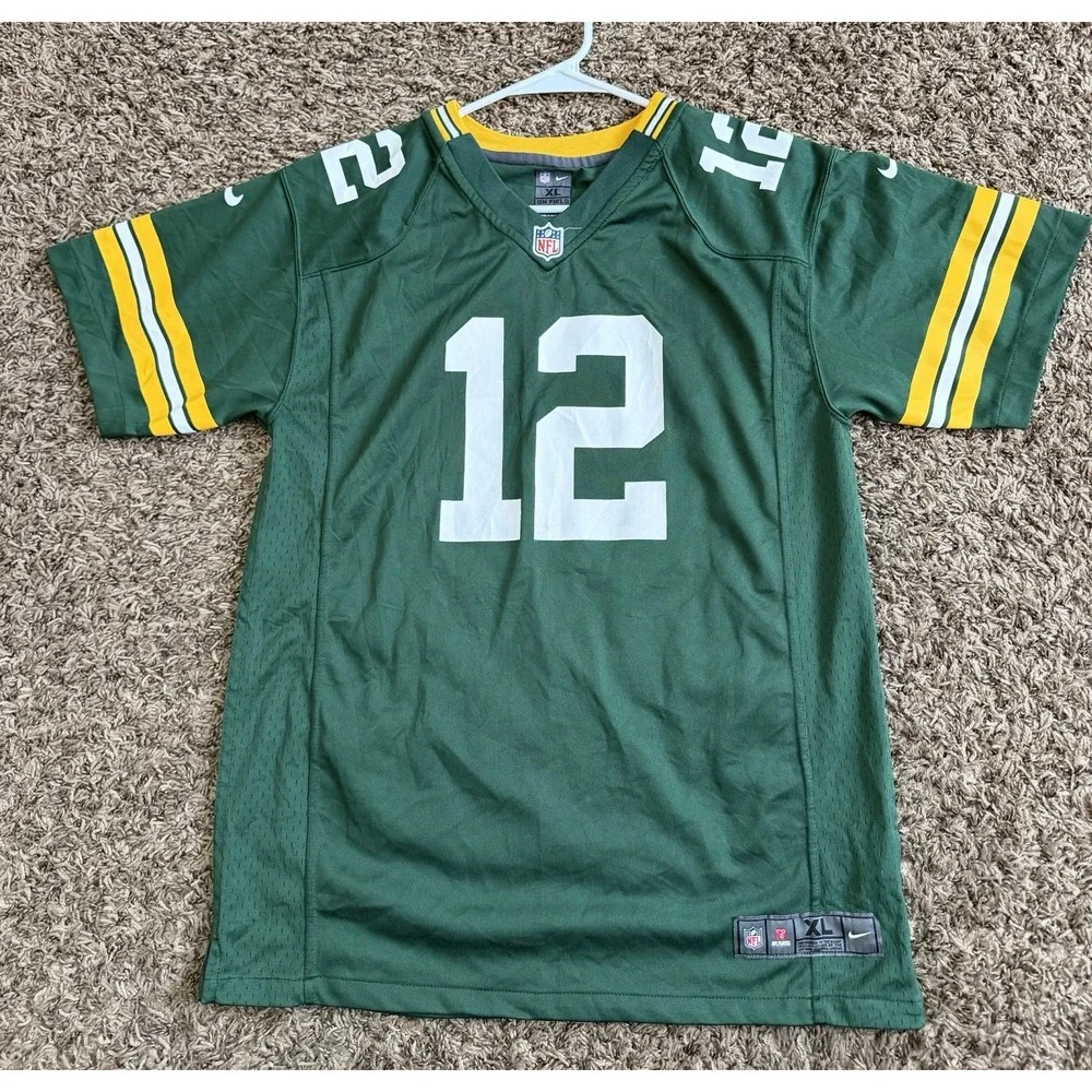Green Bay Packers Aaron Rodgers #12 NFL Nike On Field Jersey Youth XL 18-20